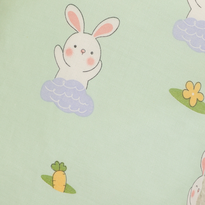 91家纺网 家纺一手货源 找家纺 织布人 2025新款枕芯A类全棉卡通豆豆枕双面可用儿童学生枕套+枕芯可拆洗 A类萝卜兔兔