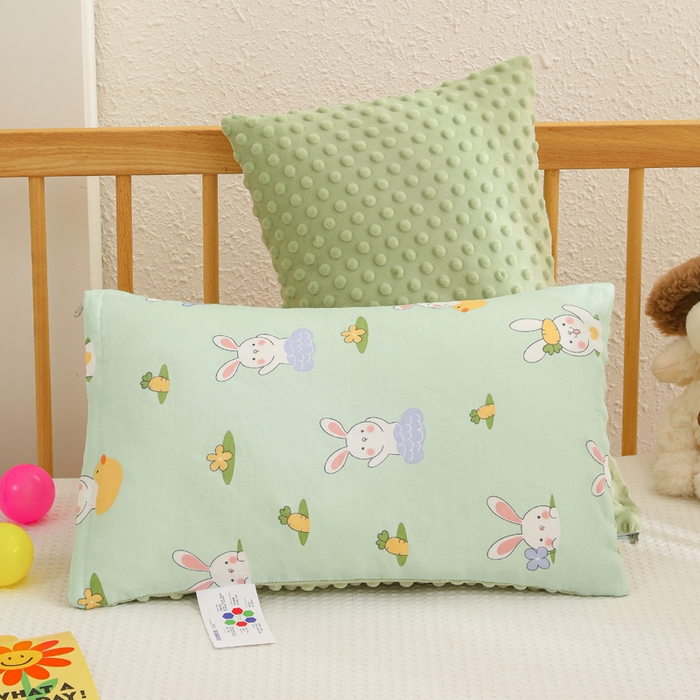 91家纺网 家纺一手货源 找家纺 织布人 2025新款枕芯A类全棉卡通豆豆枕双面可用儿童学生枕套+枕芯可拆洗 A类萝卜兔兔