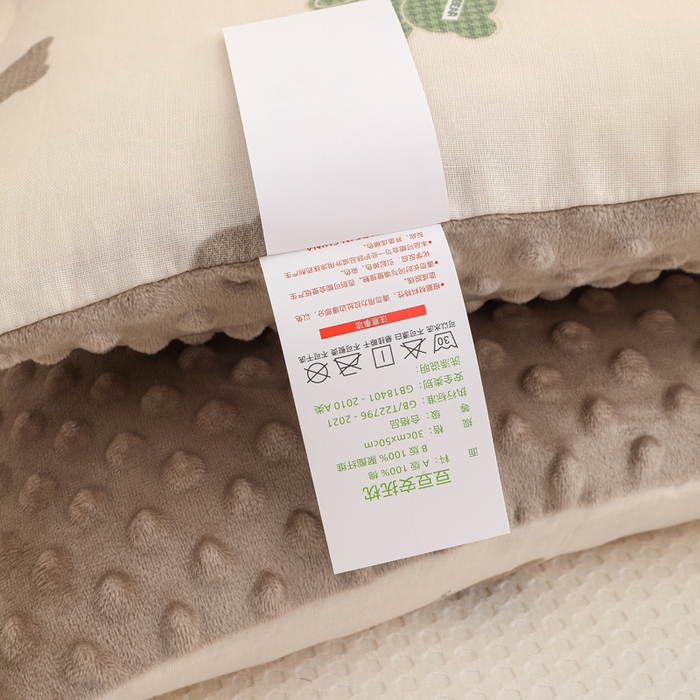 91家纺网 家纺一手货源 找家纺 织布人 2025新款枕芯A类全棉卡通豆豆枕双面可用儿童学生枕套+枕芯可拆洗 A类萌迪奶咖