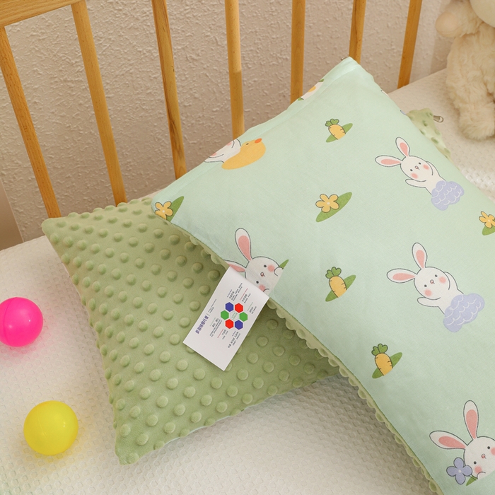 91家纺网 家纺一手货源 找家纺 织布人 2025新款枕芯A类全棉卡通豆豆枕双面可用儿童学生枕套+枕芯可拆洗 A类萝卜兔兔