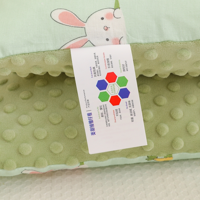 91家纺网 家纺一手货源 找家纺 织布人 2025新款枕芯A类全棉卡通豆豆枕双面可用儿童学生枕套+枕芯可拆洗 A类萝卜兔兔