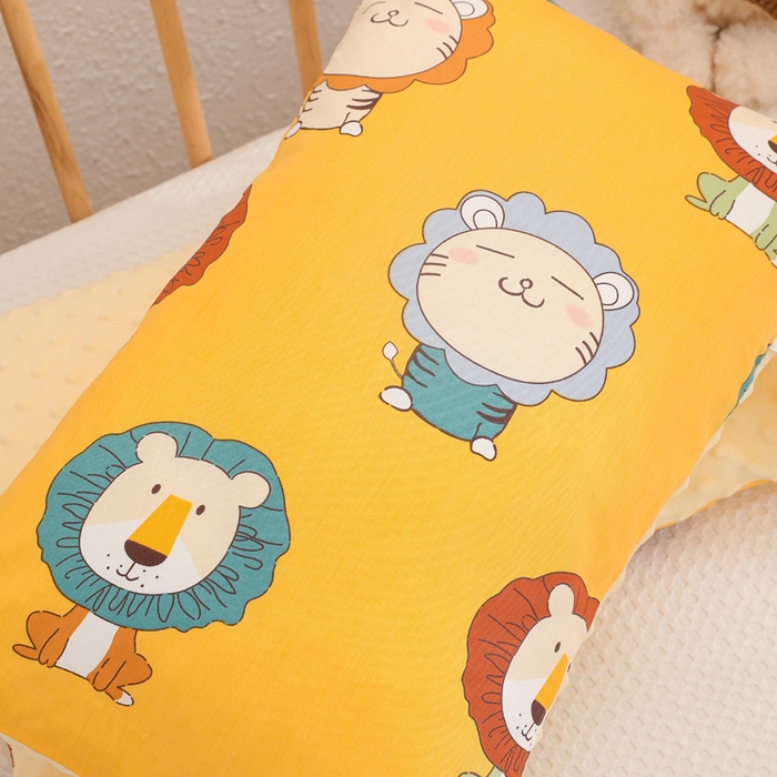 91家纺网 家纺一手货源 找家纺 织布人 2025新款枕芯A类全棉卡通豆豆枕双面可用儿童学生枕套+枕芯可拆洗 A类狮子王国