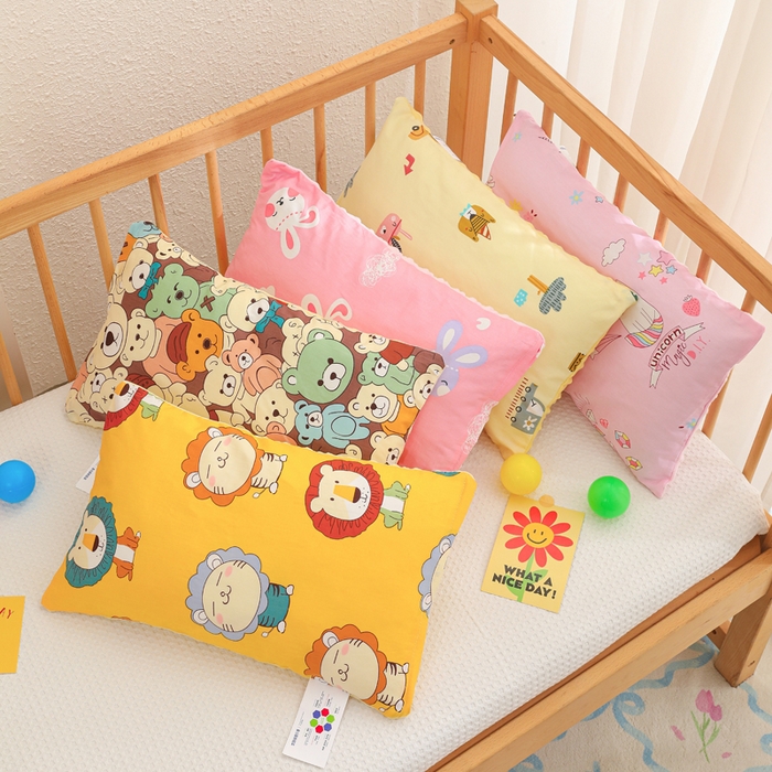 91家纺网 家纺一手货源 找家纺 织布人 2025新款枕芯A类全棉卡通豆豆枕双面可用儿童学生枕套+枕芯可拆洗 组合图