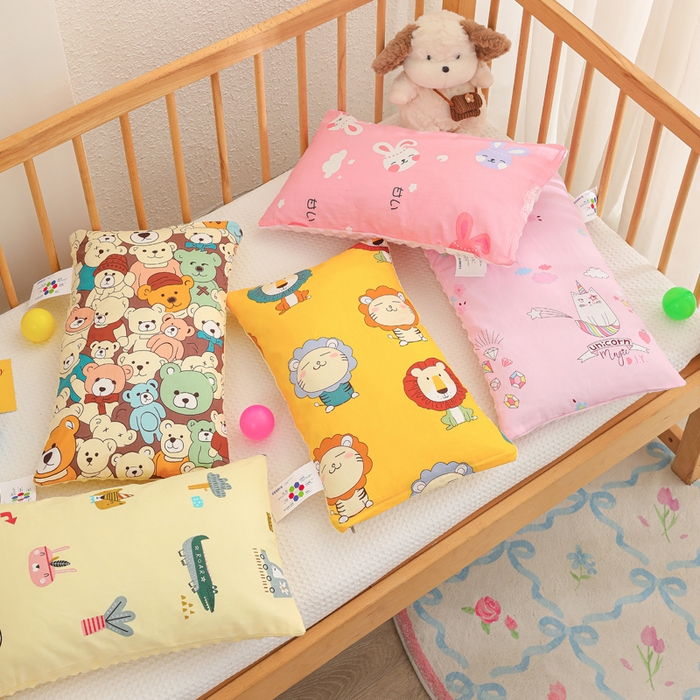 91家纺网 家纺一手货源 找家纺 织布人 2025新款枕芯A类全棉卡通豆豆枕双面可用儿童学生枕套+枕芯可拆洗 组合图