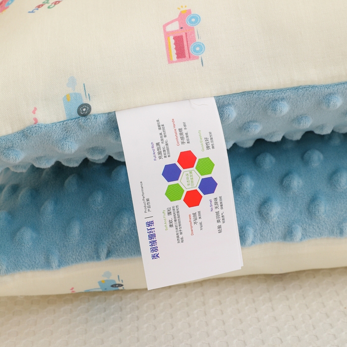 91家纺网 家纺一手货源 找家纺 织布人 2025新款枕芯A类全棉卡通豆豆枕双面可用儿童学生枕套+枕芯可拆洗 A类工程车队