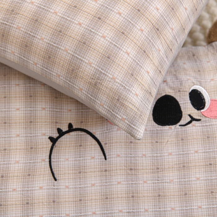 91家纺网 家纺一手货源 找家纺 织布人 2025新款枕芯A类全棉卡通儿童枕幼儿园午睡枕学生宿舍专用枕头-开心熊 A类卡通开心熊-灰色