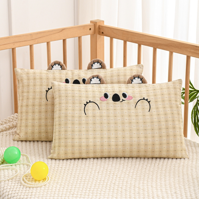 91家纺网 家纺一手货源 找家纺 织布人 2025新款枕芯A类全棉卡通儿童枕幼儿园午睡枕学生宿舍专用枕头-开心熊 A类卡通开心熊-卡其