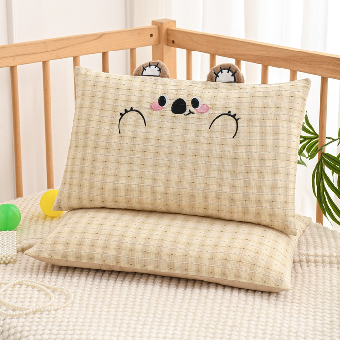 91家纺网 家纺一手货源 找家纺 织布人 2025新款枕芯A类全棉卡通儿童枕幼儿园午睡枕学生宿舍专用枕头-开心熊 A类卡通开心熊-卡其