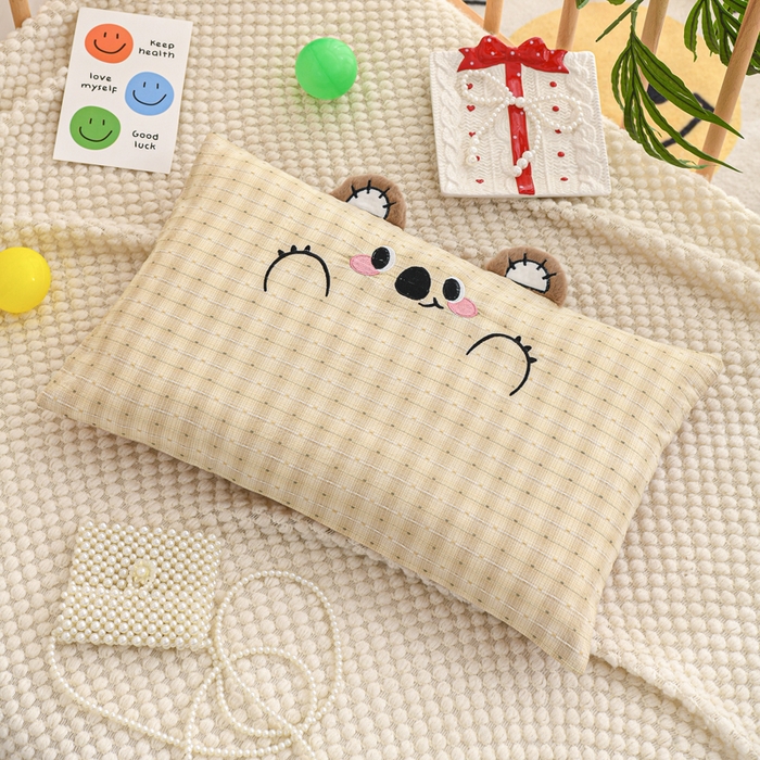 91家纺网 家纺一手货源 找家纺 织布人 2025新款枕芯A类全棉卡通儿童枕幼儿园午睡枕学生宿舍专用枕头-开心熊 A类卡通开心熊-卡其