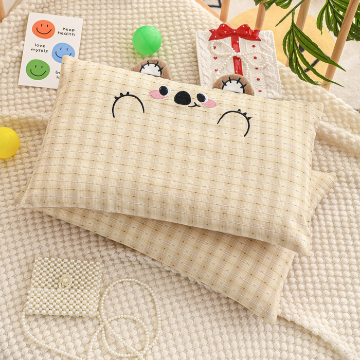 91家纺网 家纺一手货源 找家纺 织布人 2025新款枕芯A类全棉卡通儿童枕幼儿园午睡枕学生宿舍专用枕头-开心熊 A类卡通开心熊-卡其