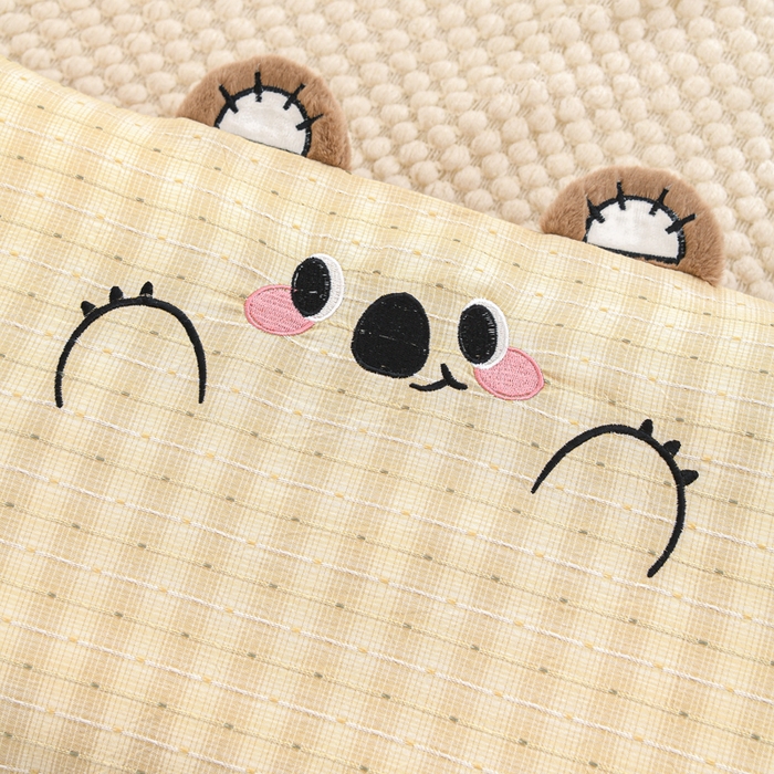 91家纺网 家纺一手货源 找家纺 织布人 2025新款枕芯A类全棉卡通儿童枕幼儿园午睡枕学生宿舍专用枕头-开心熊 A类卡通开心熊-卡其