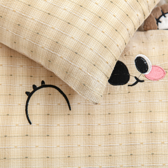 91家纺网 家纺一手货源 找家纺 织布人 2025新款枕芯A类全棉卡通儿童枕幼儿园午睡枕学生宿舍专用枕头-开心熊 A类卡通开心熊-卡其