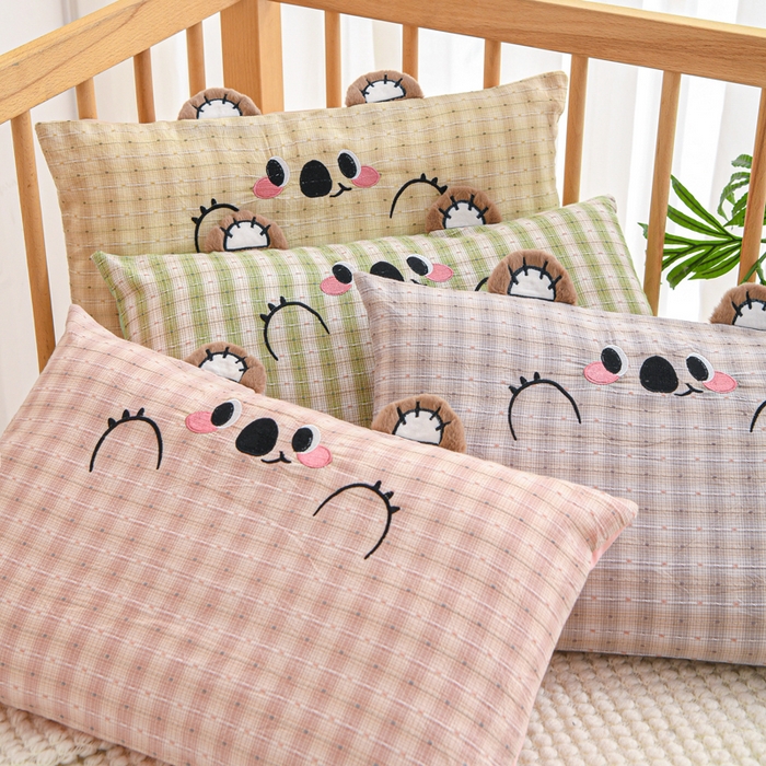 91家纺网 家纺一手货源 找家纺 织布人 2025新款枕芯A类全棉卡通儿童枕幼儿园午睡枕学生宿舍专用枕头-开心熊 组合图