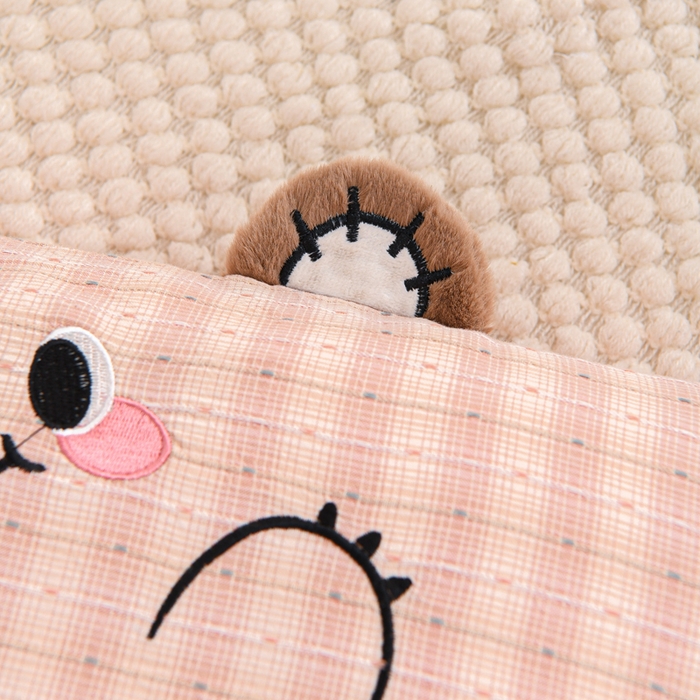 91家纺网 家纺一手货源 找家纺 织布人 2025新款枕芯A类全棉卡通儿童枕幼儿园午睡枕学生宿舍专用枕头-开心熊 A类卡通开心熊-粉色