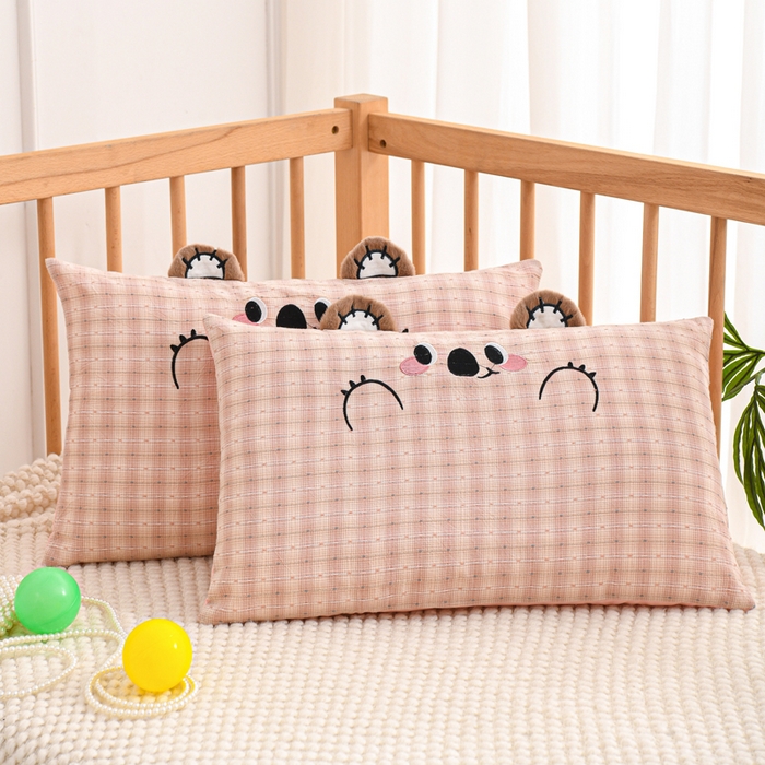 91家纺网 家纺一手货源 找家纺 织布人 2025新款枕芯A类全棉卡通儿童枕幼儿园午睡枕学生宿舍专用枕头-开心熊 A类卡通开心熊-粉色