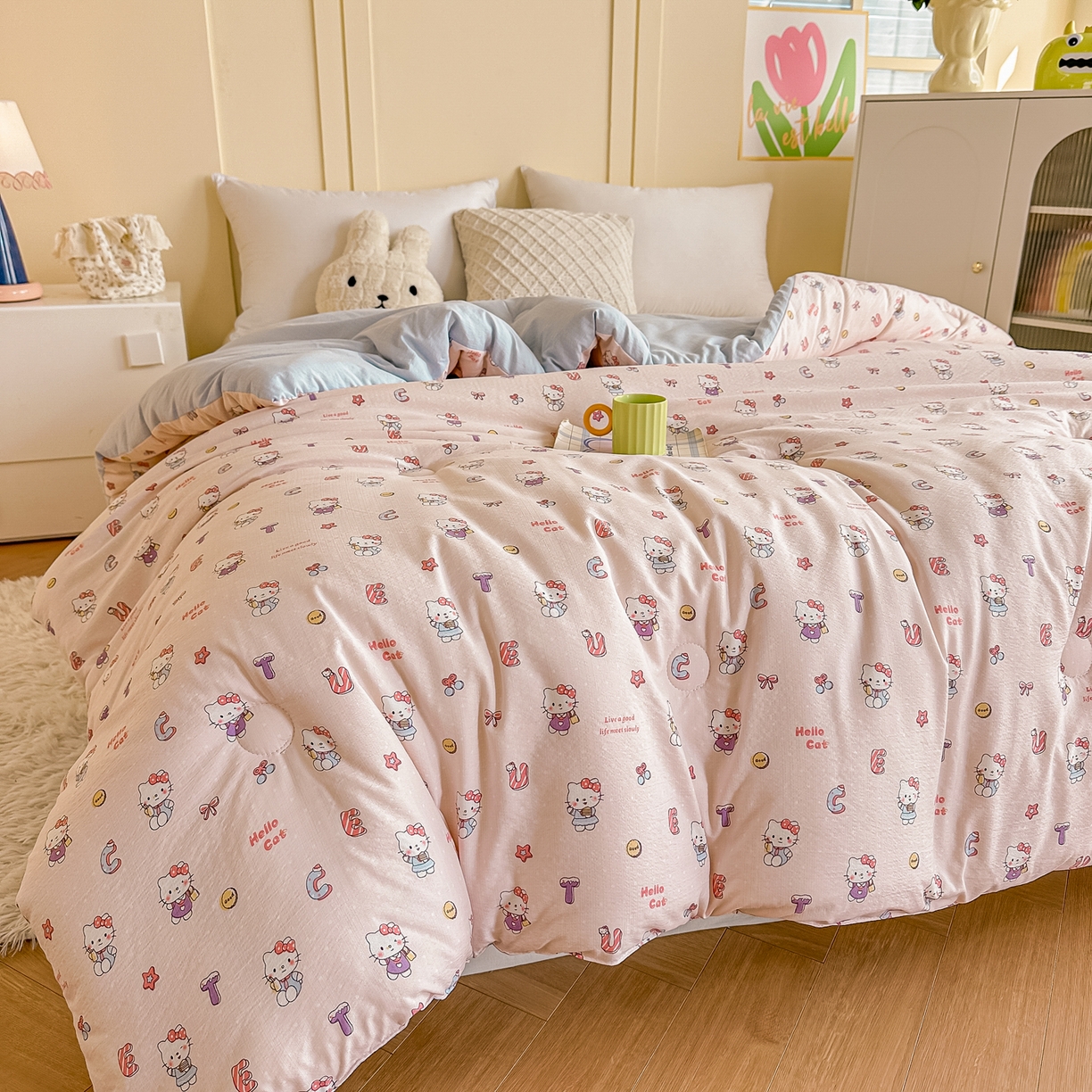 91家纺网 家纺一手货源 找家纺 （总）佳鸿家纺 2025新款云感双层纱冬被软糯云朵棉春秋被被子加厚被芯（提供买家秀）