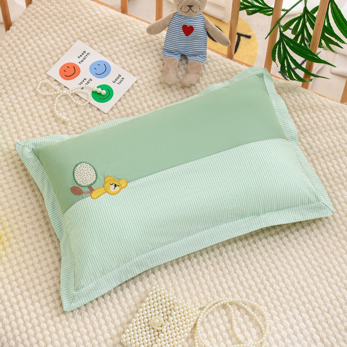 91家纺网 家纺一手货源 找家纺 织布人 2025新款枕芯A类全棉卡通儿童枕幼儿园午睡枕学生宿舍专用枕头-小卡拉 A类卡通小卡拉-果绿