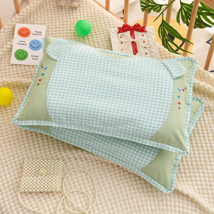 91家纺网 家纺一手货源 找家纺 织布人 2025新款枕芯A类全棉卡通儿童枕幼儿园午睡枕学生宿舍专用枕头-小米奇 A类卡通小米奇-果绿