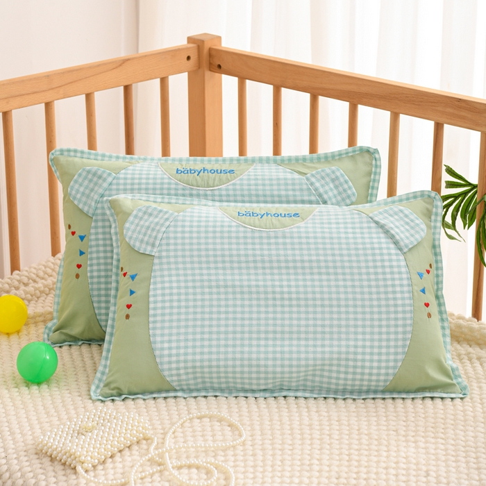 91家纺网 家纺一手货源 找家纺 织布人 2025新款枕芯A类全棉卡通儿童枕幼儿园午睡枕学生宿舍专用枕头-小米奇 A类卡通小米奇-果绿