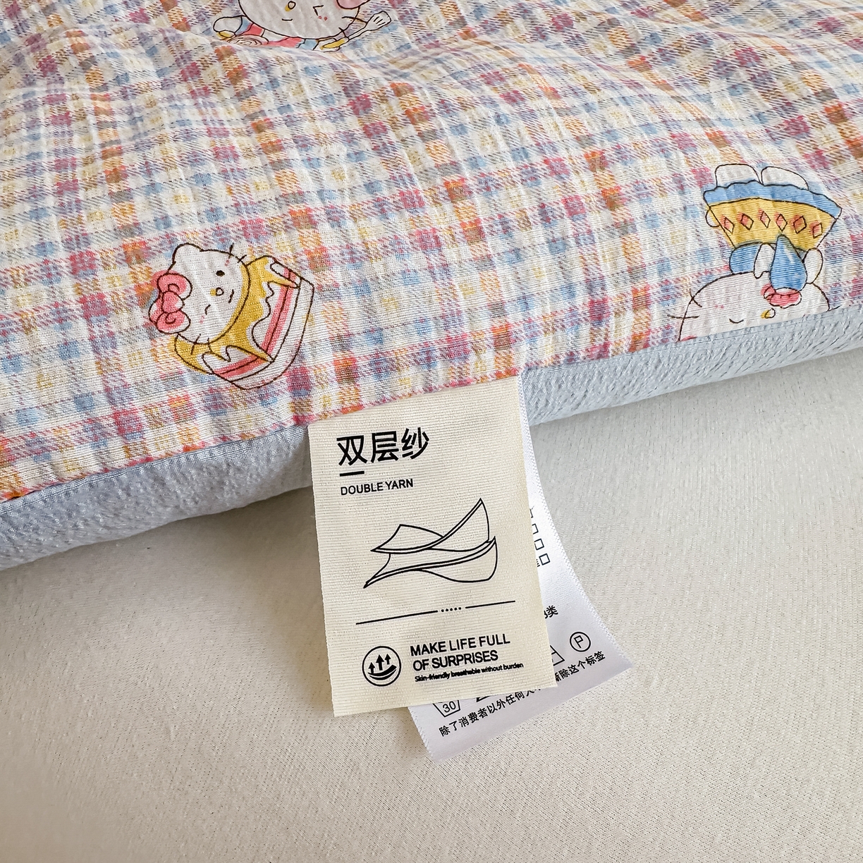 91家纺网 家纺一手货源 找家纺 佳鸿家纺 2025新款云感双层纱冬被软糯云朵棉春秋被被子加厚被芯 彩格kt