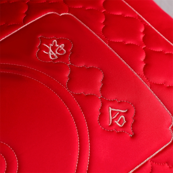 91家纺网 家纺一手货源 找家纺 织布人 2025新款枕芯轻奢A类贡缎天丝刺绣婚庆枕头大红结婚专用枕芯 A类贡缎天丝枕-盛世红妆