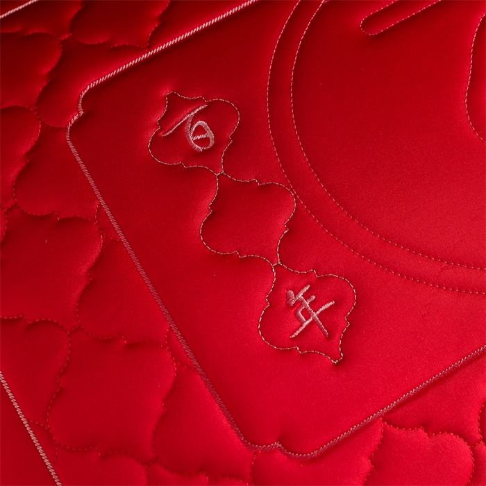 91家纺网 家纺一手货源 找家纺 织布人 2025新款枕芯轻奢A类贡缎天丝刺绣婚庆枕头大红结婚专用枕芯 A类贡缎天丝枕-盛世红妆