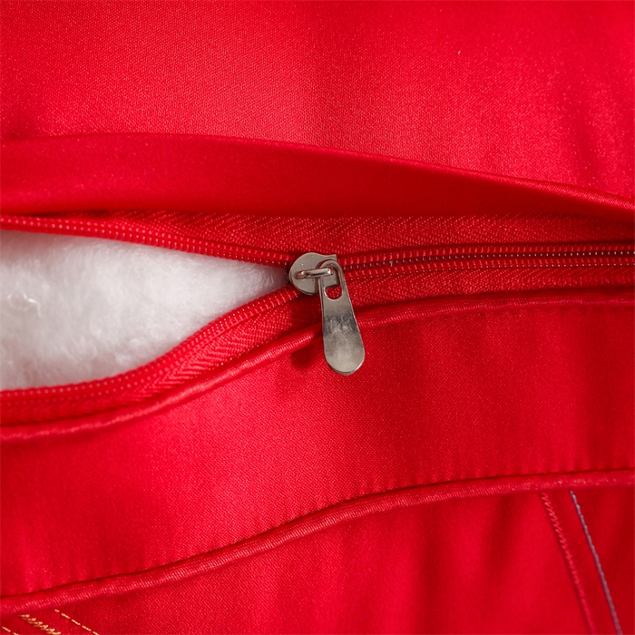 91家纺网 家纺一手货源 找家纺 织布人 2025新款枕芯轻奢A类贡缎天丝刺绣婚庆枕头大红结婚专用枕芯 A类贡缎天丝枕-吾家有喜