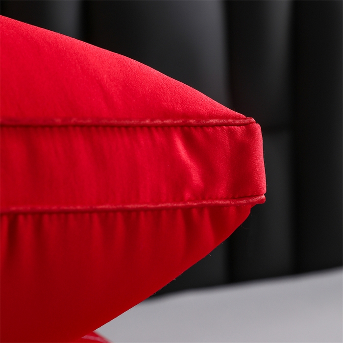 91家纺网 家纺一手货源 找家纺 织布人 2025新款枕芯轻奢A类贡缎天丝刺绣婚庆枕头大红结婚专用枕芯 A类贡缎天丝枕-吾家有喜