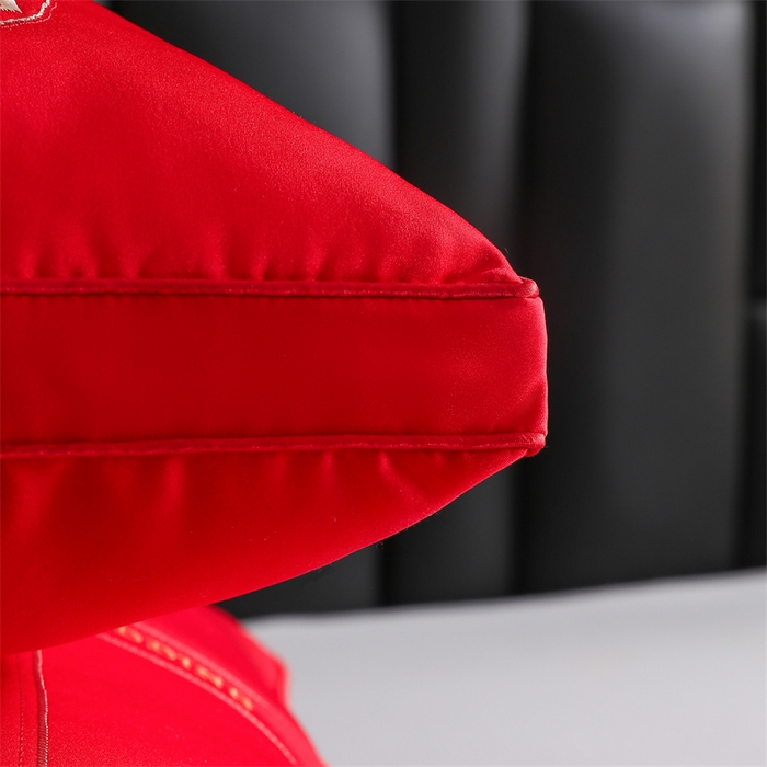 91家纺网 家纺一手货源 找家纺 织布人 2025新款枕芯轻奢A类贡缎天丝刺绣婚庆枕头大红结婚专用枕芯 A类贡缎天丝枕-琴瑟和鸣