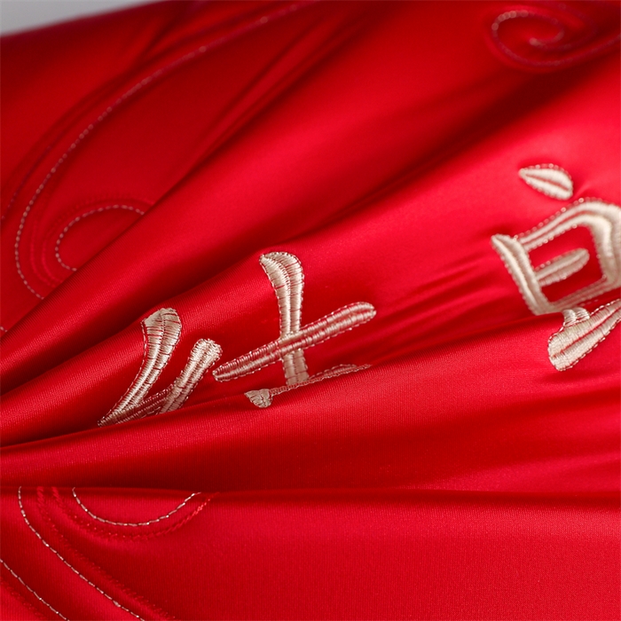 91家纺网 家纺一手货源 找家纺 织布人 2025新款枕芯轻奢A类贡缎天丝刺绣婚庆枕头大红结婚专用枕芯 A类贡缎天丝枕-喜结良缘