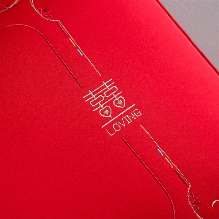 91家纺网 家纺一手货源 找家纺 织布人 2025新款枕芯轻奢A类贡缎天丝刺绣婚庆枕头大红结婚专用枕芯 A类贡缎天丝枕-呈祥报喜