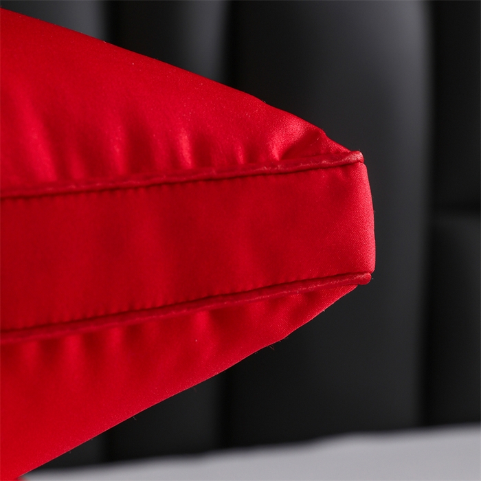 91家纺网 家纺一手货源 找家纺 织布人 2025新款枕芯轻奢A类贡缎天丝刺绣婚庆枕头大红结婚专用枕芯 A类贡缎天丝枕-呈祥报喜