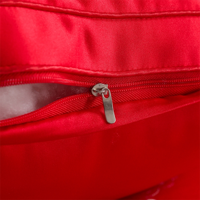 91家纺网 家纺一手货源 找家纺 织布人 2025新款枕芯轻奢A类贡缎天丝刺绣婚庆枕头大红结婚专用枕芯 A类贡缎天丝枕-呈祥报喜