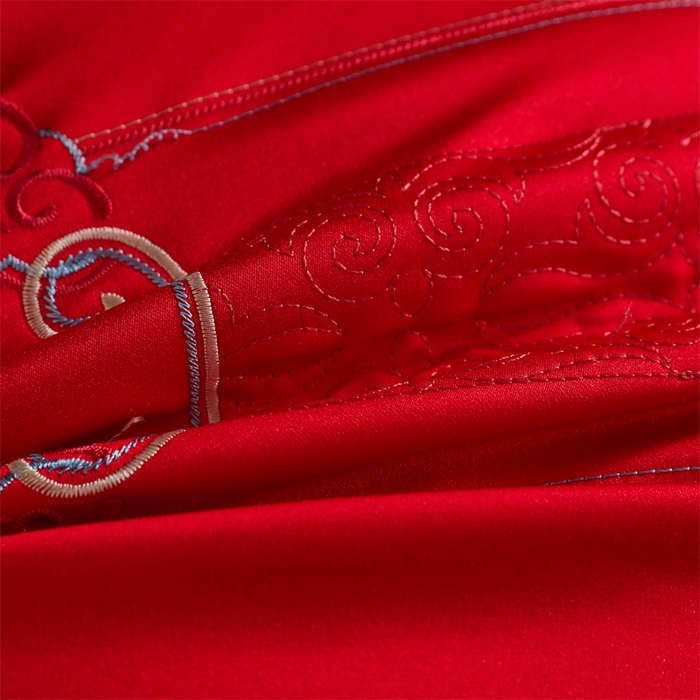 91家纺网 家纺一手货源 找家纺 织布人 2025新款枕芯轻奢A类贡缎天丝刺绣婚庆枕头大红结婚专用枕芯 A类贡缎天丝枕-禧礼相伴