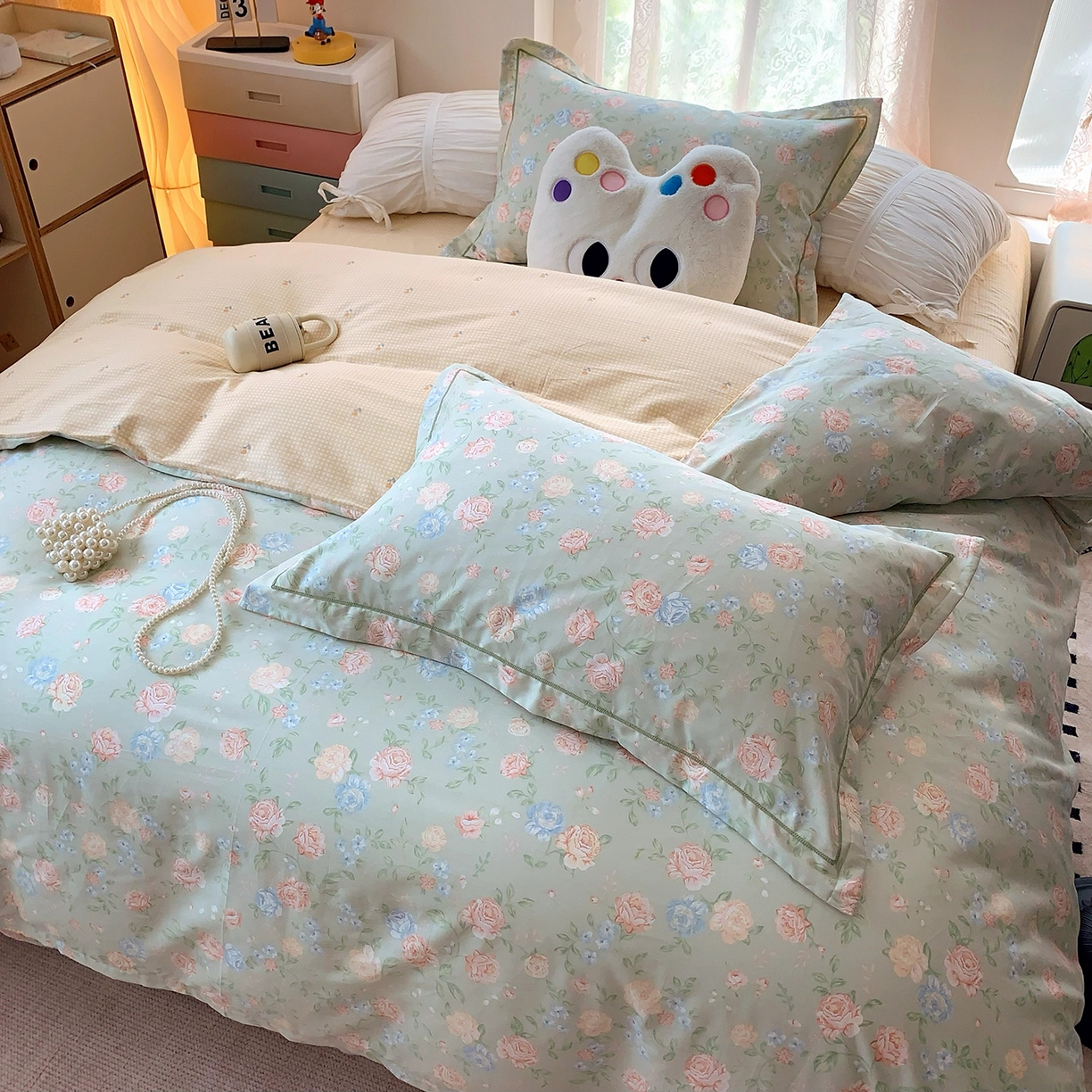 91家纺网 家纺一手货源 找家纺 （总）莱豫家纺 2025新款亲肤舒适小清新印花全棉四件套第七批