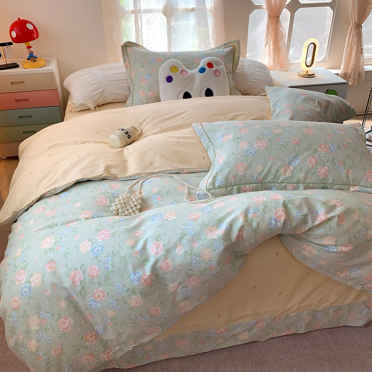 91家纺网 家纺一手货源 找家纺 （总）莱豫家纺 2025新款亲肤舒适小清新印花全棉四件套第七批