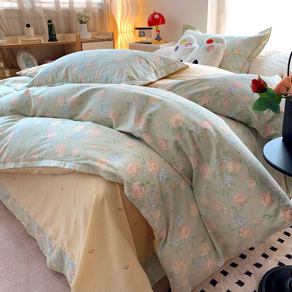 91家纺网 家纺一手货源 找家纺 （总）莱豫家纺 2025新款亲肤舒适小清新印花全棉四件套第七批