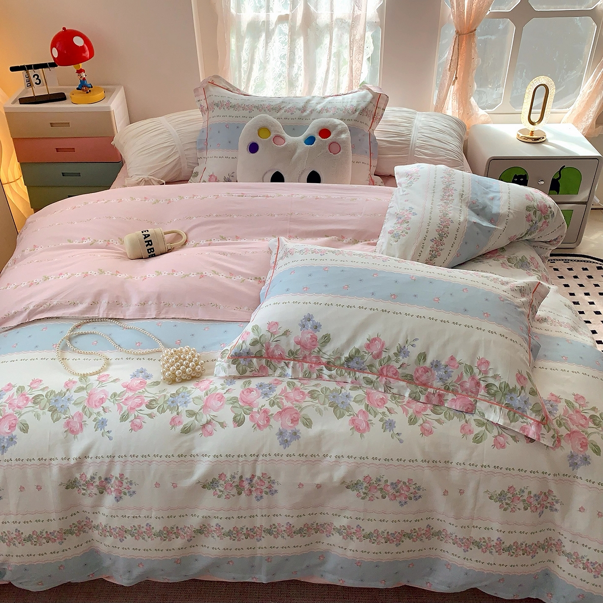 91家纺网 家纺一手货源 找家纺 （总）莱豫家纺 2025新款亲肤舒适小清新印花全棉四件套第七批