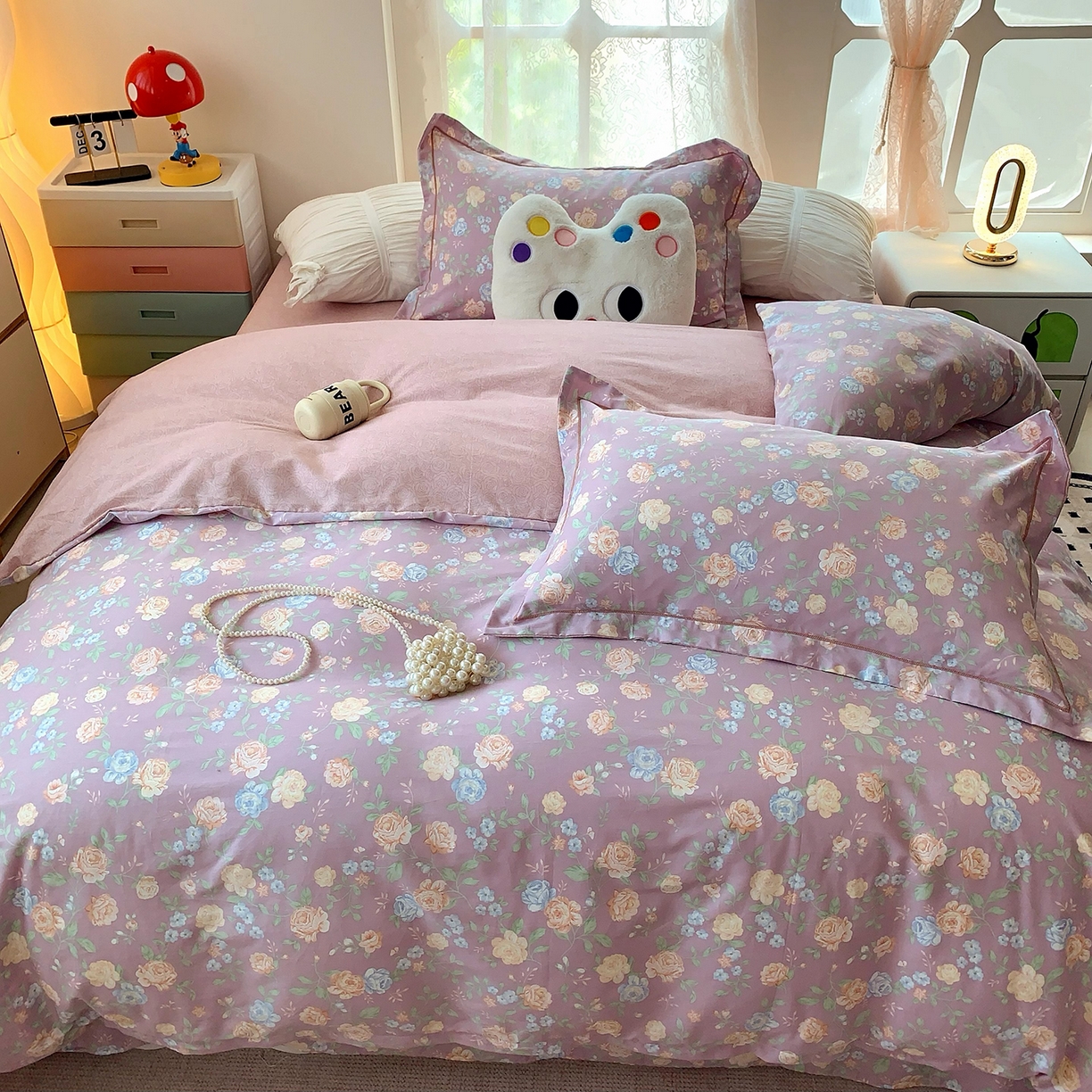 91家纺网 家纺一手货源 找家纺 （总）莱豫家纺 2025新款亲肤舒适小清新印花全棉四件套第七批