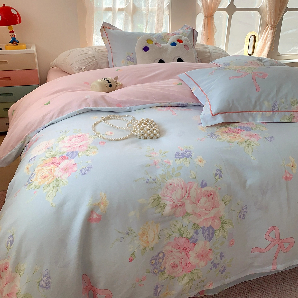 91家纺网 家纺一手货源 找家纺 莱豫家纺 2025新款亲肤舒适小清新印花全棉四件套第七批 半糖月光