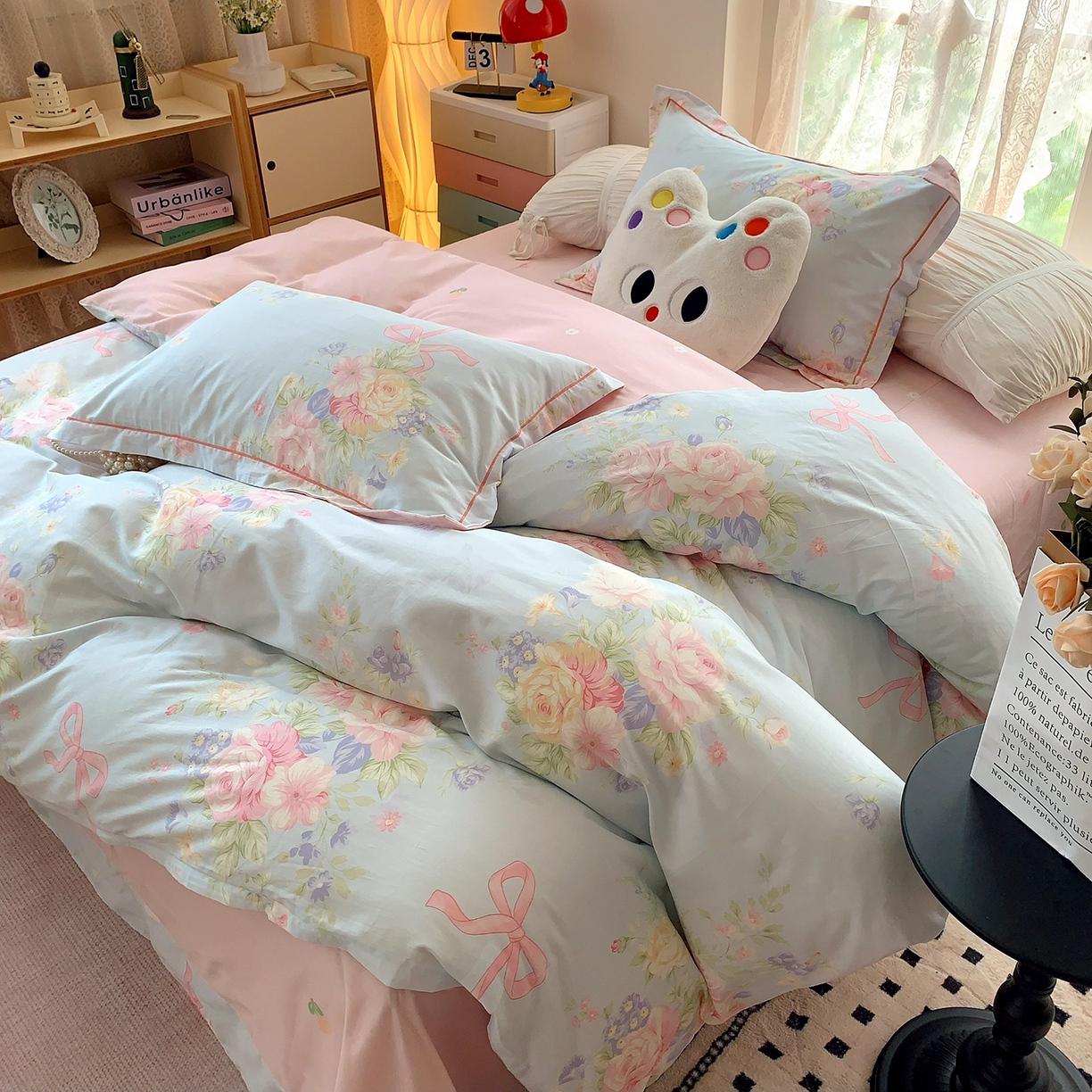 91家纺网 家纺一手货源 找家纺 莱豫家纺 2025新款亲肤舒适小清新印花全棉四件套第七批 半糖月光