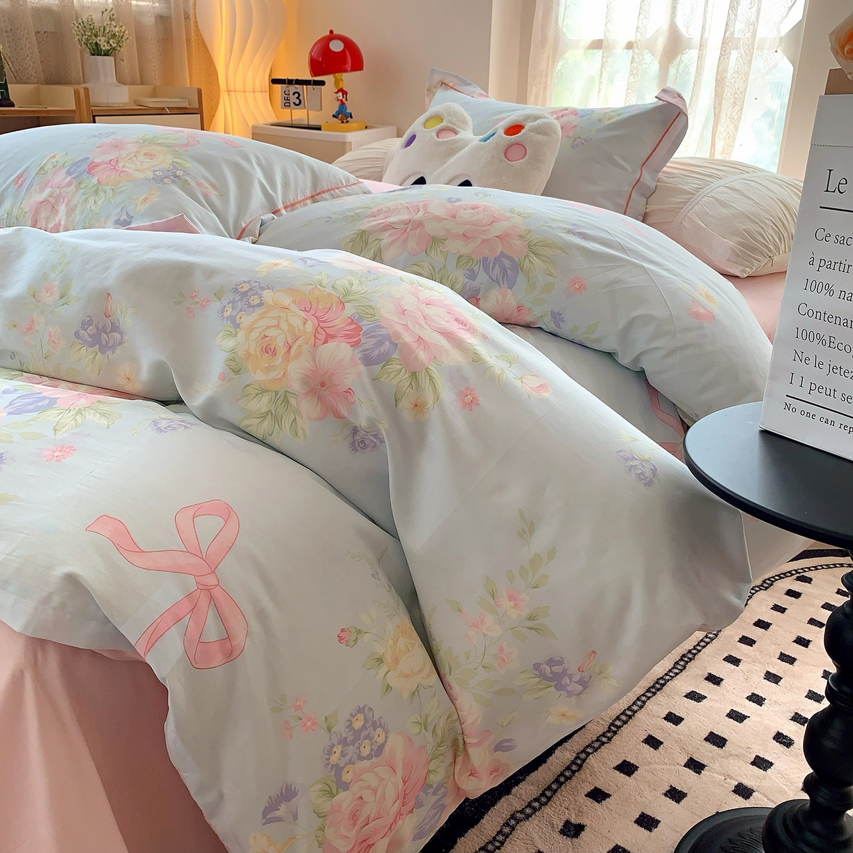 91家纺网 家纺一手货源 找家纺 莱豫家纺 2025新款亲肤舒适小清新印花全棉四件套第七批 半糖月光