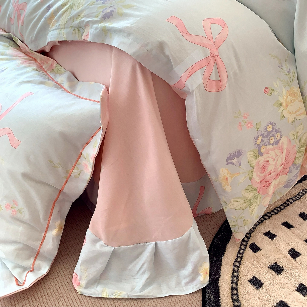 91家纺网 家纺一手货源 找家纺 莱豫家纺 2025新款亲肤舒适小清新印花全棉四件套第七批 半糖月光