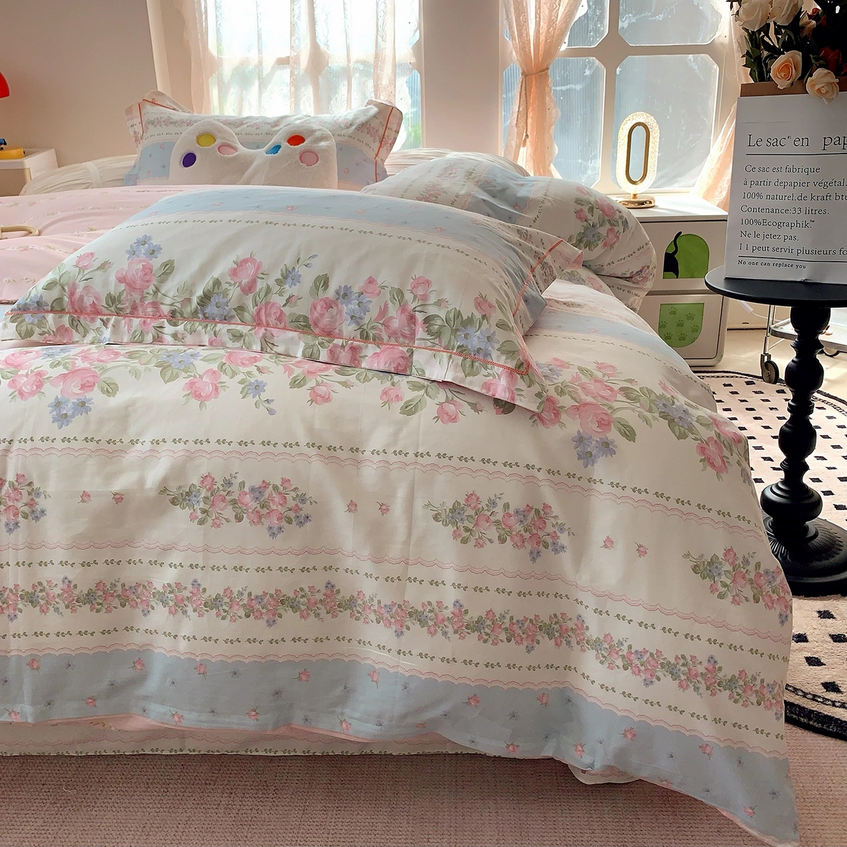 91家纺网 家纺一手货源 找家纺 莱豫家纺 2025新款亲肤舒适小清新印花全棉四件套第七批 冰心花园