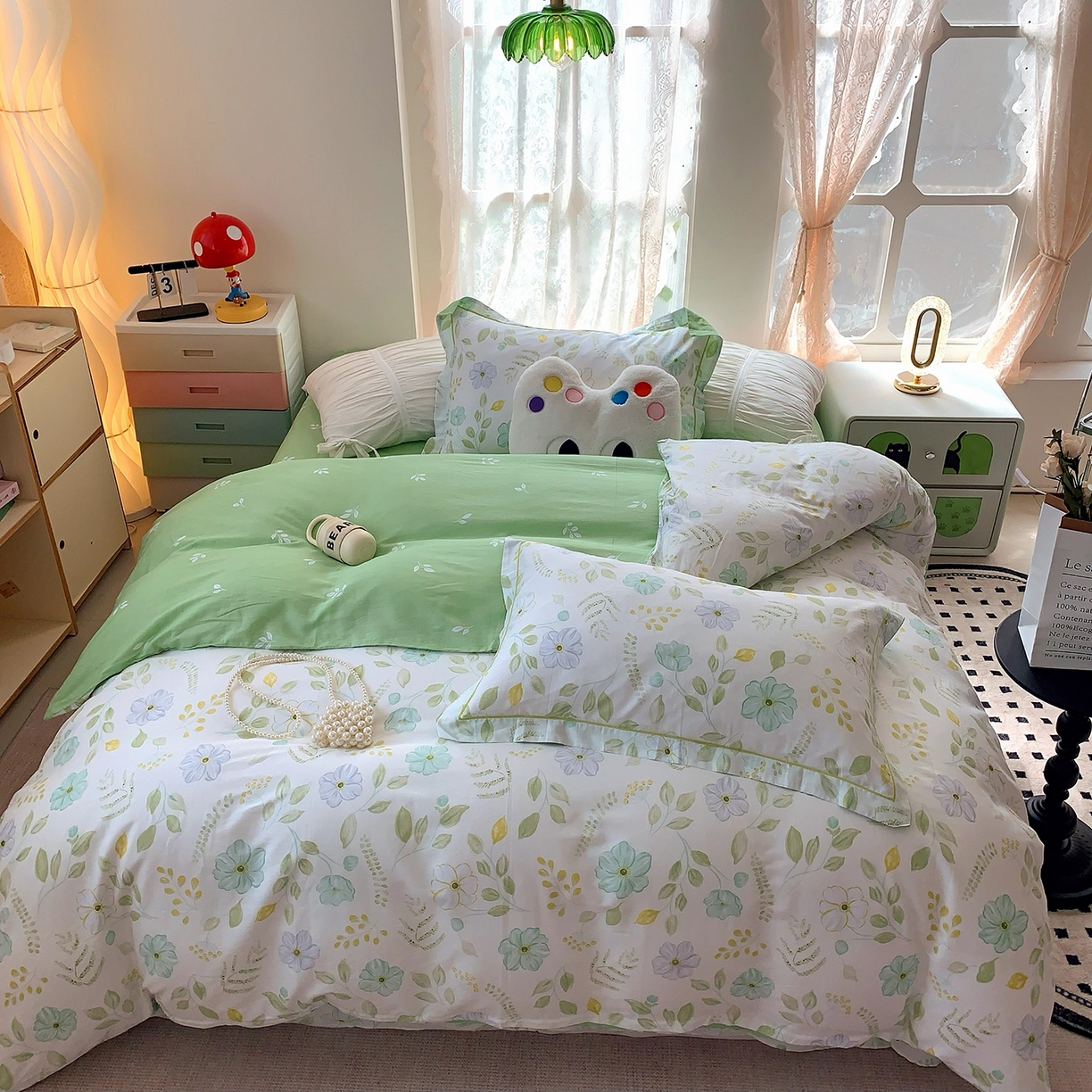 91家纺网 家纺一手货源 找家纺 莱豫家纺 2025新款亲肤舒适小清新印花全棉四件套第七批 度清欢