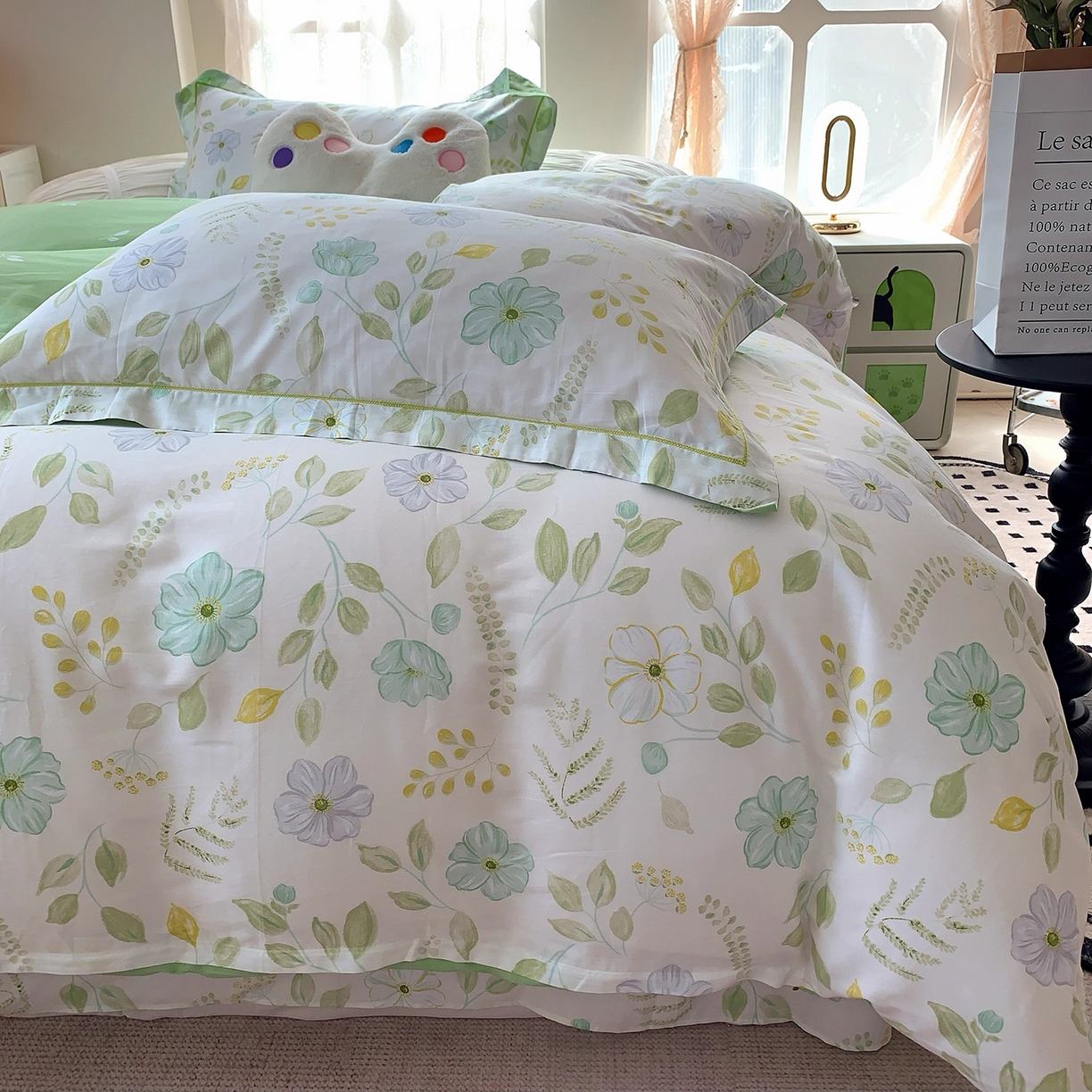 91家纺网 家纺一手货源 找家纺 莱豫家纺 2025新款亲肤舒适小清新印花全棉四件套第七批 度清欢