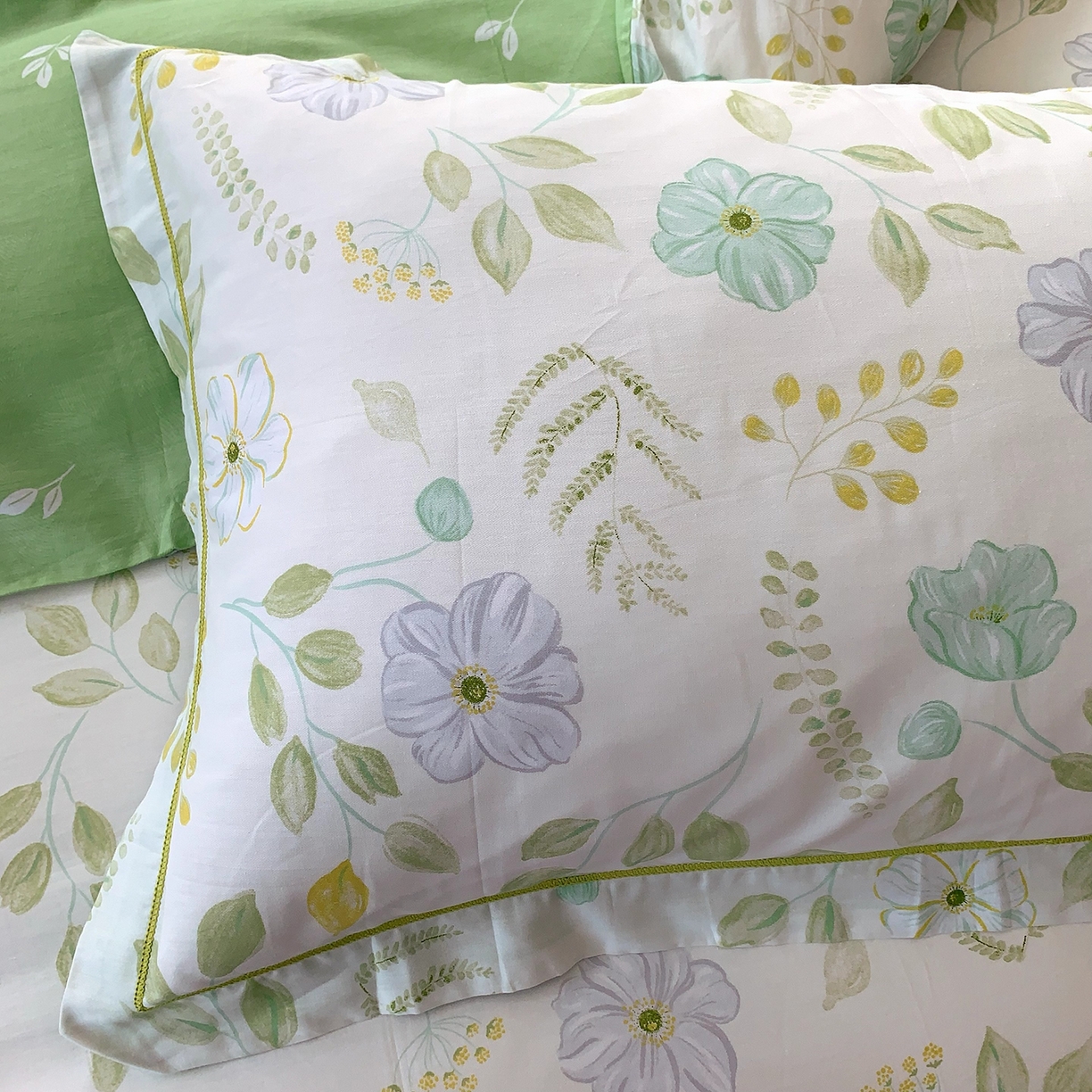 91家纺网 家纺一手货源 找家纺 莱豫家纺 2025新款亲肤舒适小清新印花全棉四件套第七批 度清欢