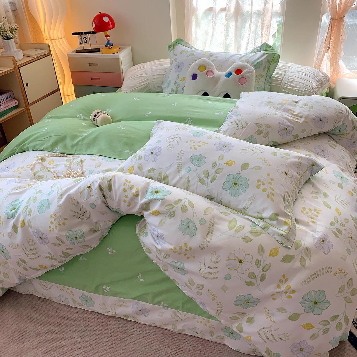 91家纺网 家纺一手货源 找家纺 莱豫家纺 2025新款亲肤舒适小清新印花全棉四件套第七批 度清欢