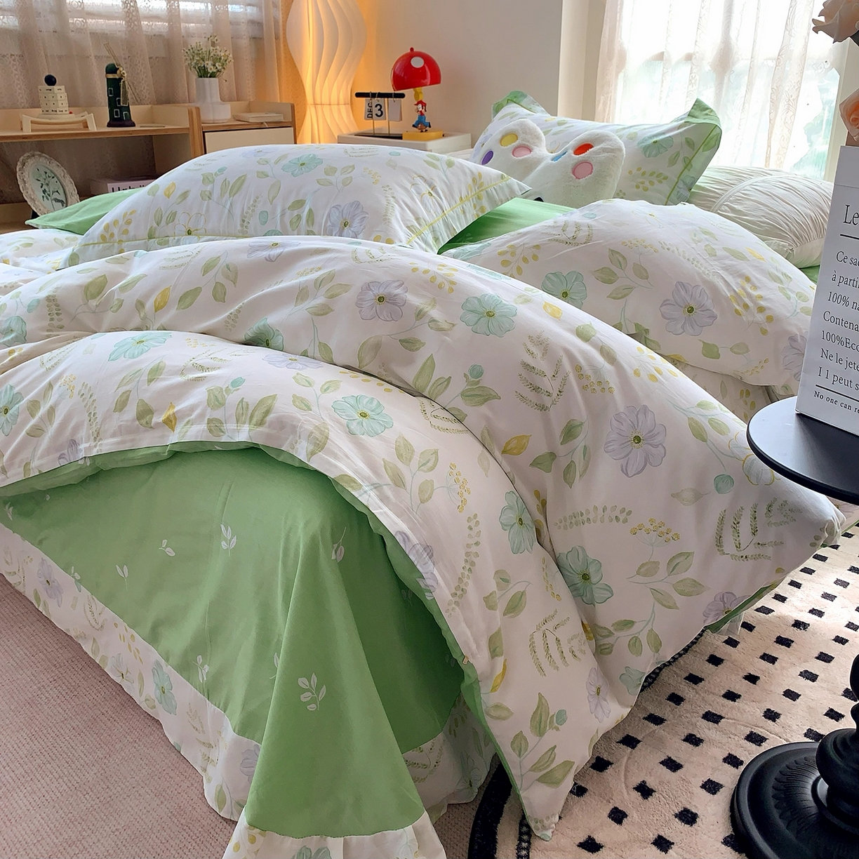 91家纺网 家纺一手货源 找家纺 莱豫家纺 2025新款亲肤舒适小清新印花全棉四件套第七批 度清欢