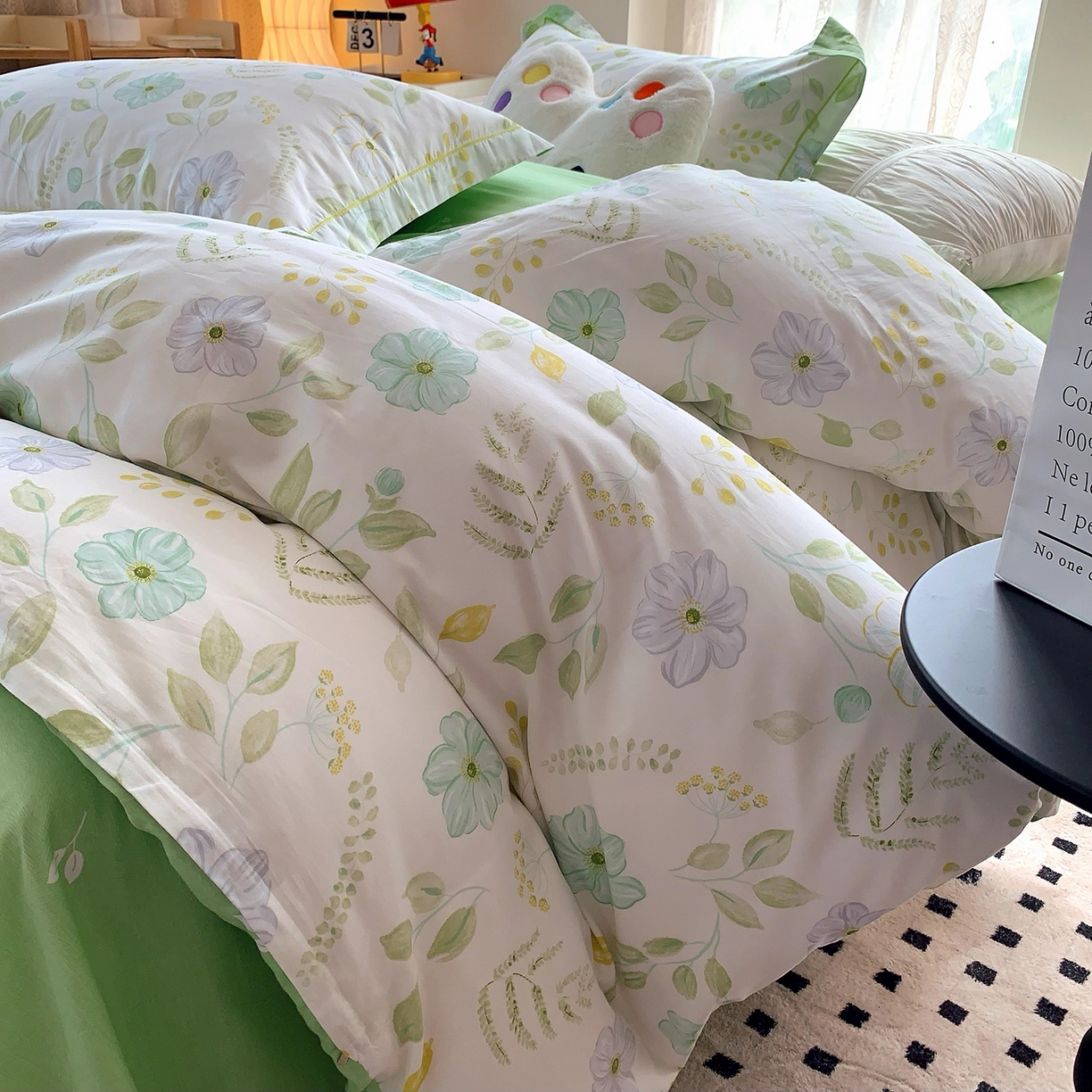 91家纺网 家纺一手货源 找家纺 莱豫家纺 2025新款亲肤舒适小清新印花全棉四件套第七批 度清欢